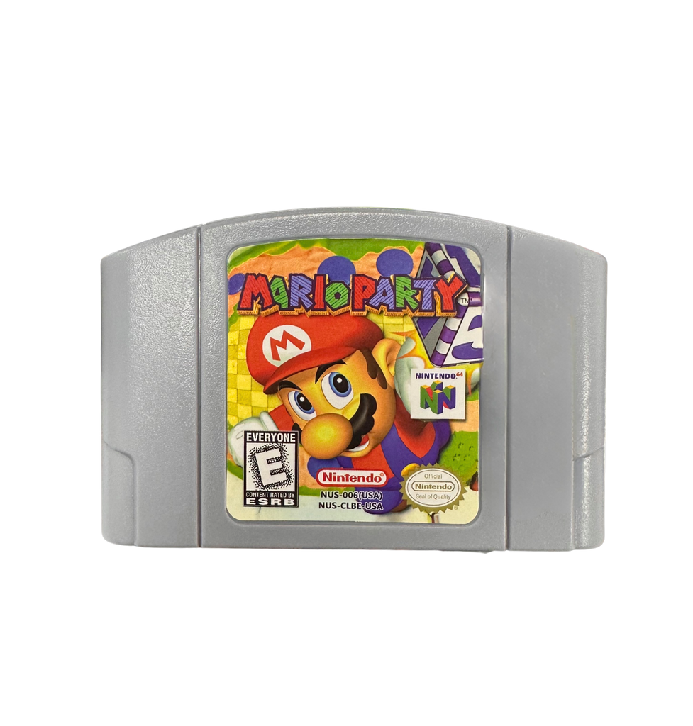 Nintendo 64 game cartridge for 'Mario Party' on a white background