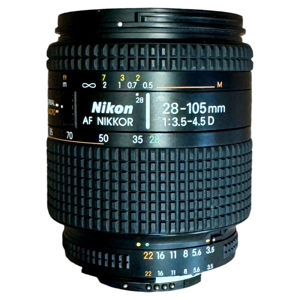 Nikon AF NIKKOR 28-105mm f/3.5-4.5D Camera Lens w/ Front & Rear Caps front