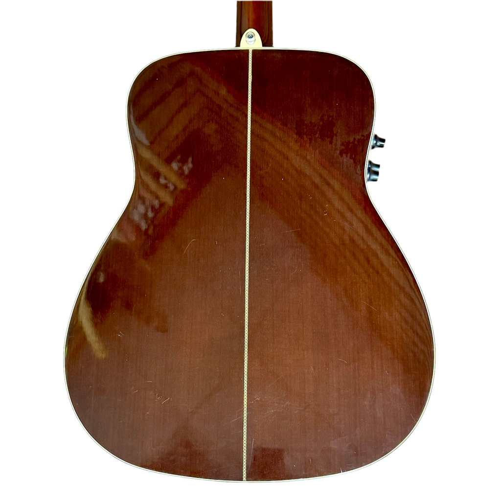 Yamaha FG-450SE Acoustic-Electric Guitar Back view of a brown acoustic guitar on a white background