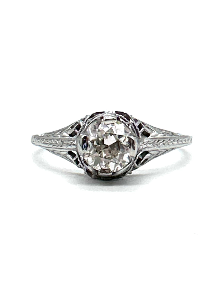 Old European Cut Vintage Filigree Ring