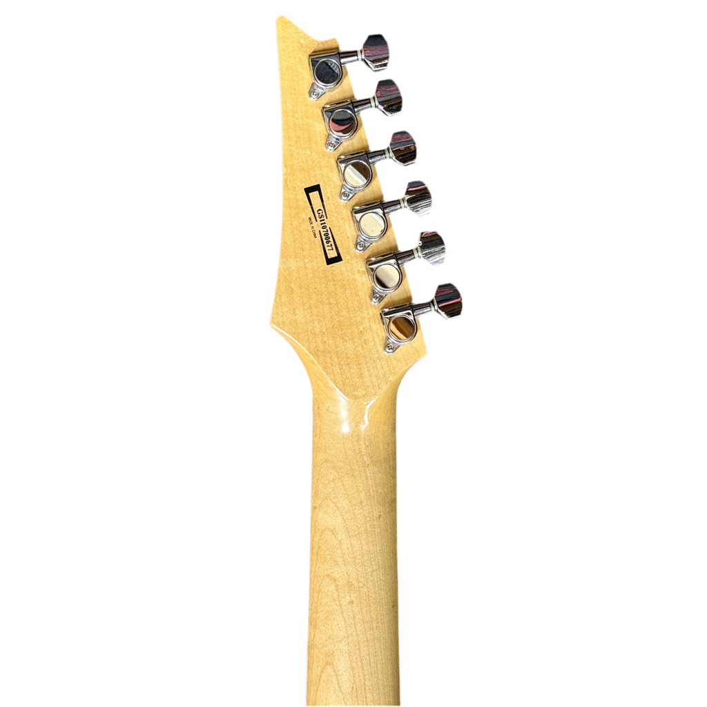 Ibanez GIO GS110700677 Electric Guitar headstock with tuning pegs on a white background