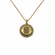 .925 Sterling Silver/14K Yellow Gold Plated Micro Pavé Initial Pendant Necklace (Letter B) Gold necklace with a circular pendant featuring the letter 'B'.