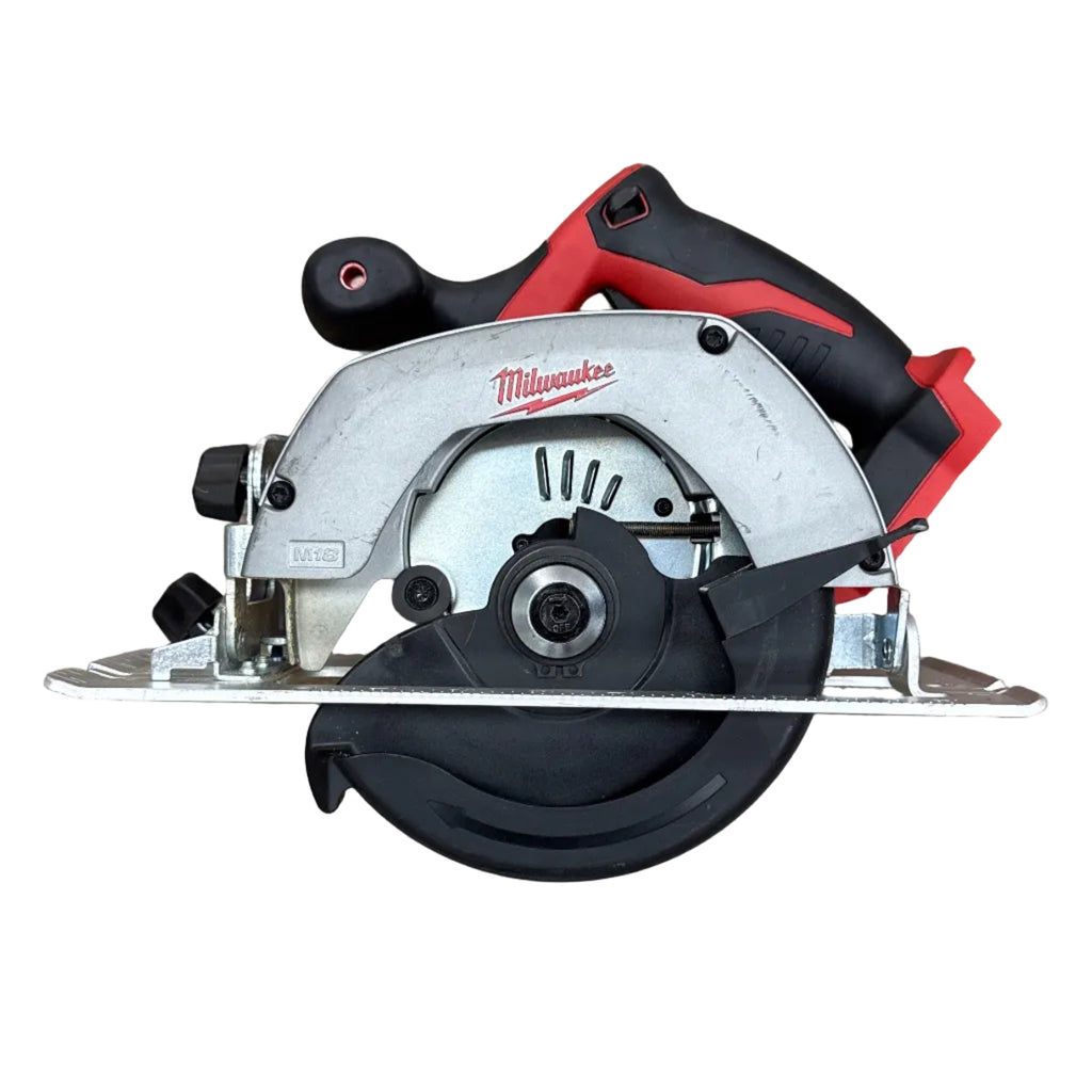 Milwaukee M18 18V 6-1/2" Cordless Circular Saw (2630-20) Milwaukee circular saw on a wooden floor