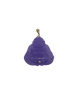 Purple Buddha pendant with gold accents on a white background