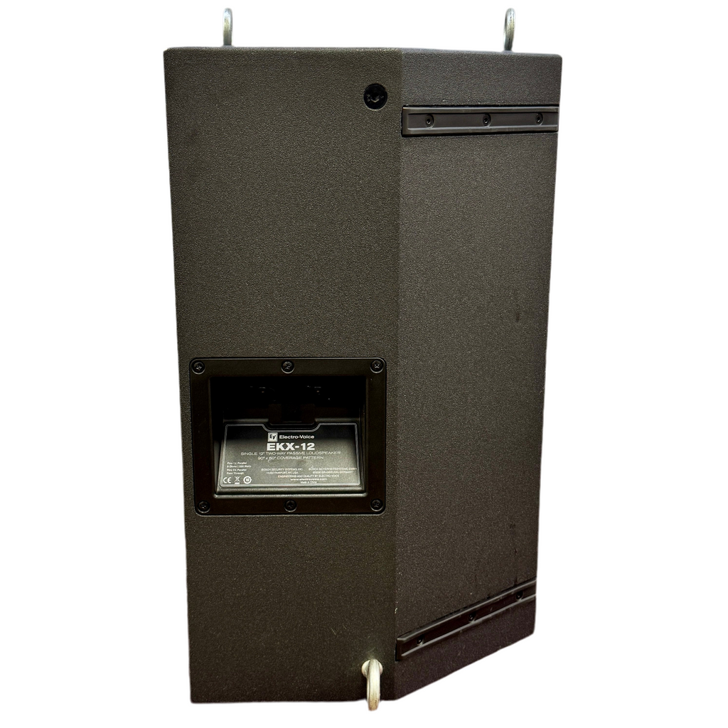 Electro-Voice EKX-12 Single 12" Two-Way Passive Loudspeaker Black electronic device with a label on a white background