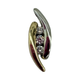 14K Yellow/White Gold Diamond Channel 2-Bar Slide Pendant Gold pendant with three diamonds on a white background