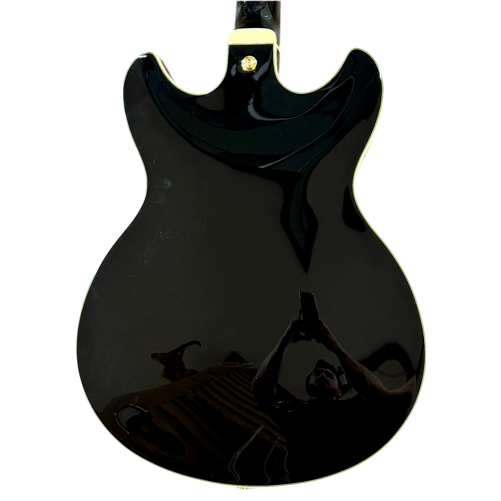 Ibanez Artcore Expressionist AS93SP Semi-Hollow Body Electric Guitar Black electric guitar body on a white background