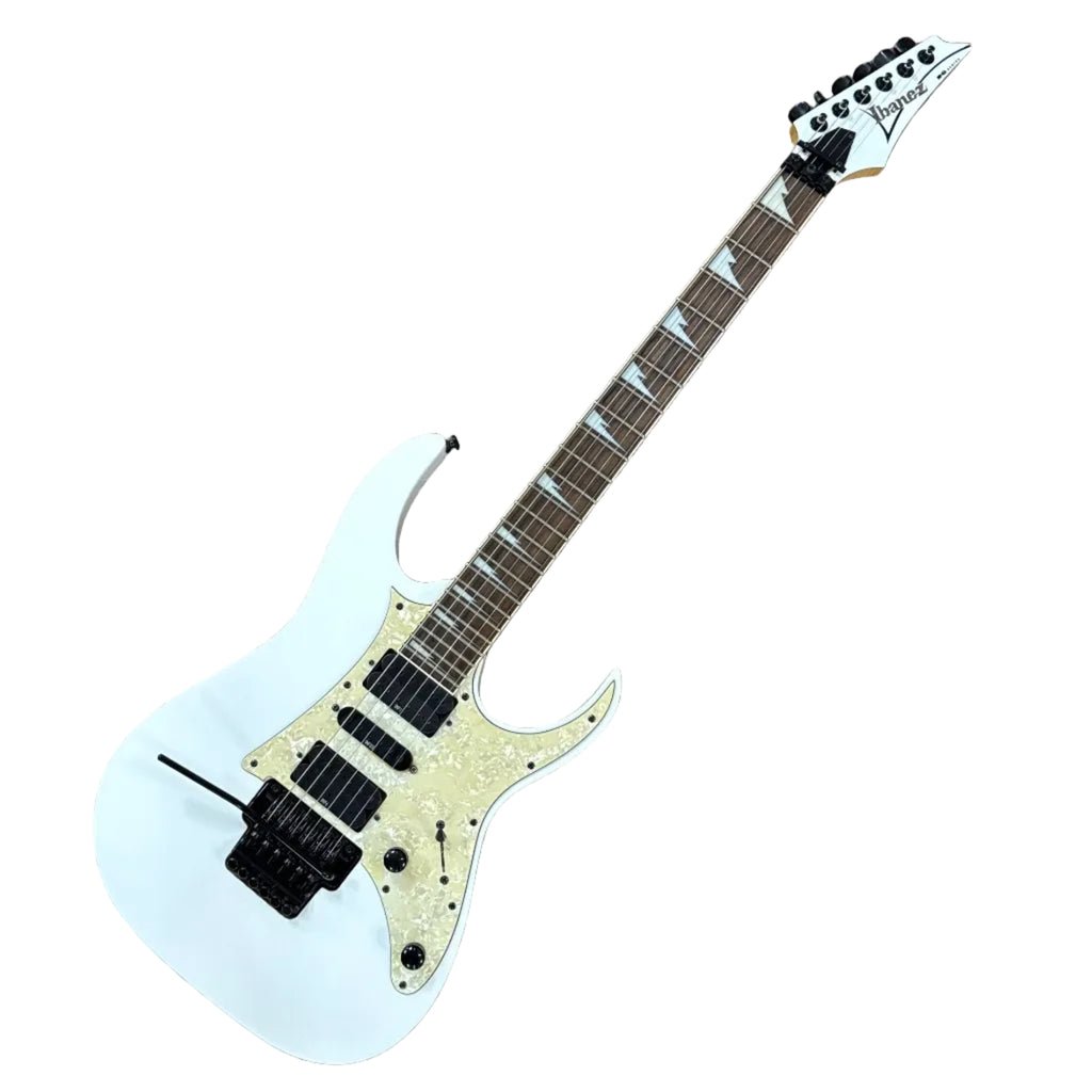 Ibanez RG Series RG350DX Electric Guitar Electric guitar with a light blue finish on a white background