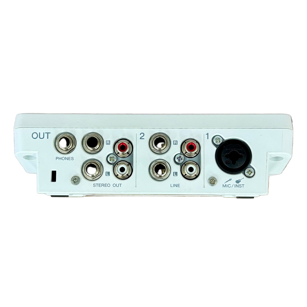 Yamaha AUDIOGRAM3 USB Audio Interface Back panel of audio equipment with various connectors on a white background