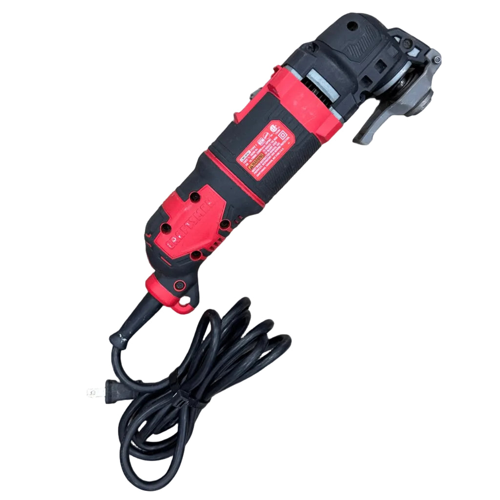CRAFTSMAN 3-Amp Corded Variable Speed Oscillating Multi-Tool (CMEW401) Red and black power tool with a cord on a white background