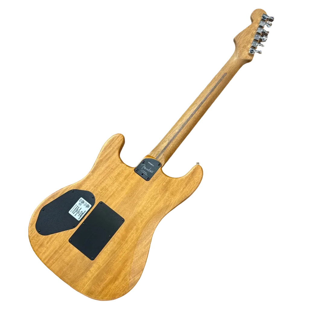 Fender American Acoustasonic Stratocaster 494-000-718 Acoustic-Electric Guitar w/ Soft Case Wooden electric guitar on a wooden floor