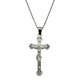 .925 Sterling Silver Budded Cross Jesus Pendant Necklace Silver cross pendant necklace on a white background