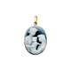 14K Yellow Gold Blue Agate Cameo Family Pendant