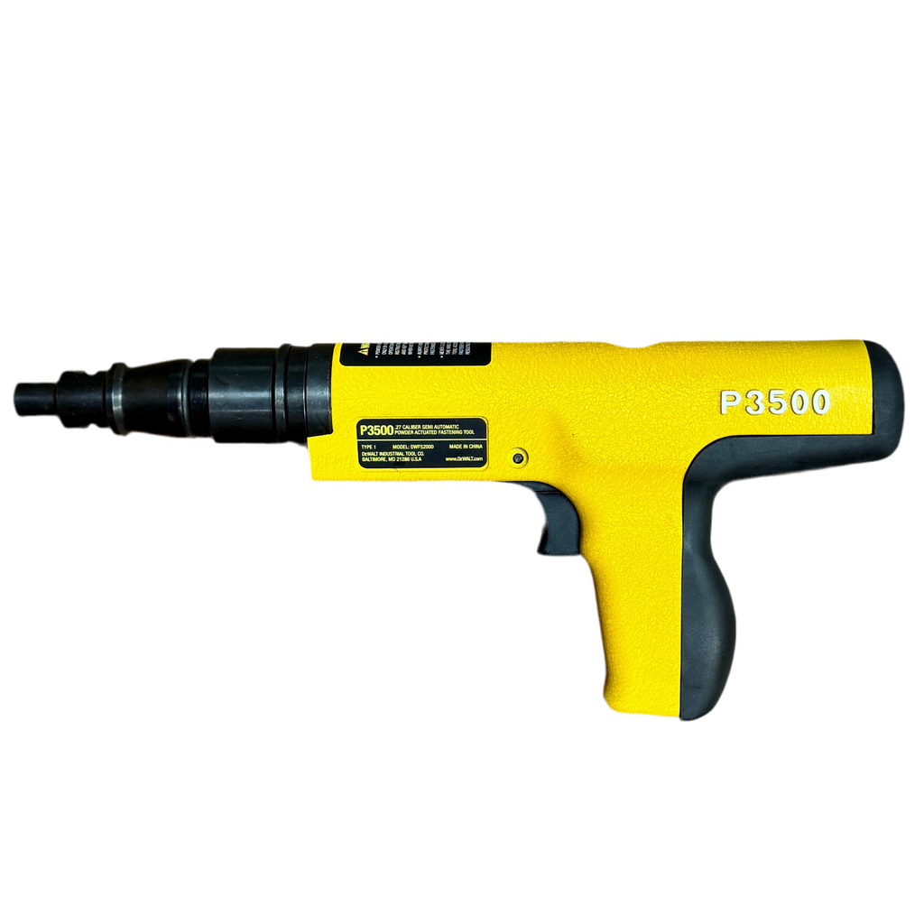 DeWalt Semi-Automatic Trigger-Actuated Powder-Actuated Tool (P3500) Yellow and black P3500 tool gun on a white background