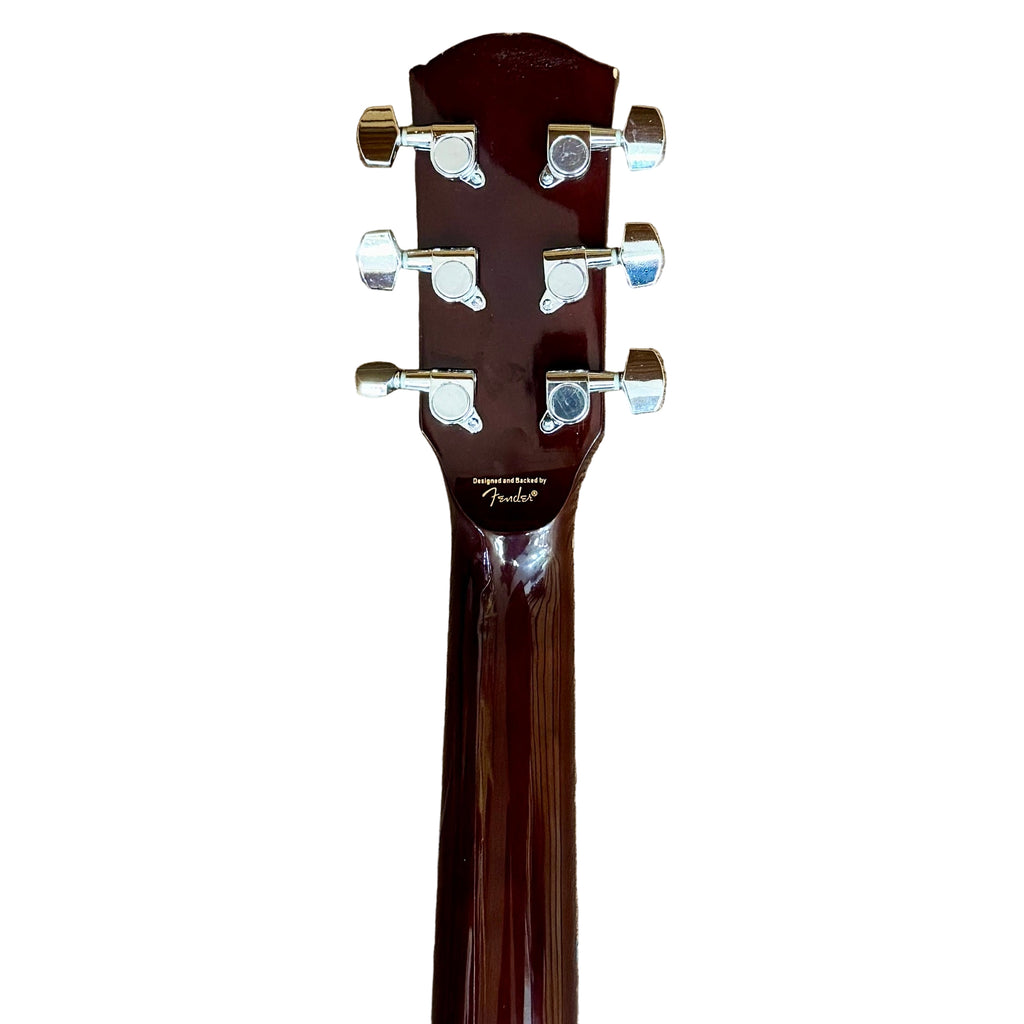 Fender Squier 093-0315-021 Acoustic Guitar headstock with tuning pegs on a white background