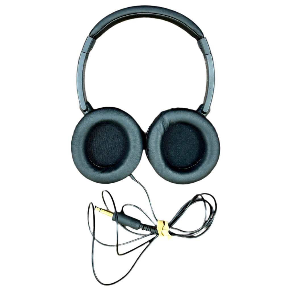 VOX VGH-AC30 Guitar Amplifier Headphones - Black headphones with a cable on a white background