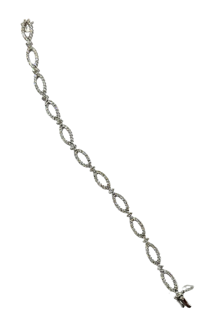 Silver chain bracelet on a white background