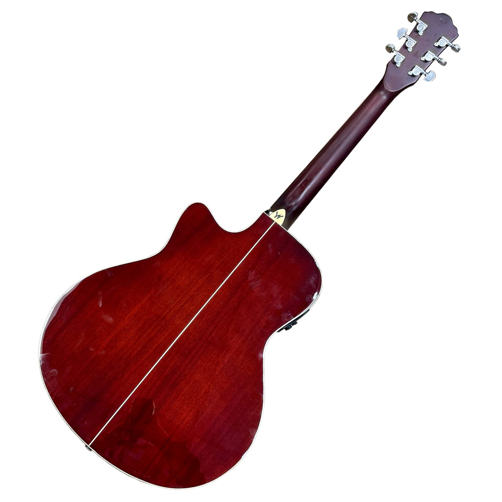 Washburn DFBACEA-U Acoustic-Electric Guitar Acoustic guitar on a wooden floor