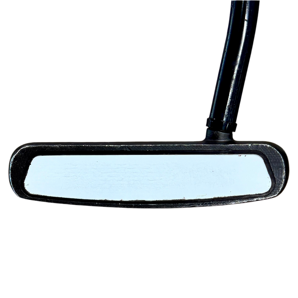 Odyssey WORKS BIG T V-LINE Mallet Putter RH Golf Club Car rearview mirror on a white background