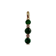 14K Yellow Gold 3 Round Emerald .4CTW Diamond Drop Pendant Gold pendant with green gemstones on a white background