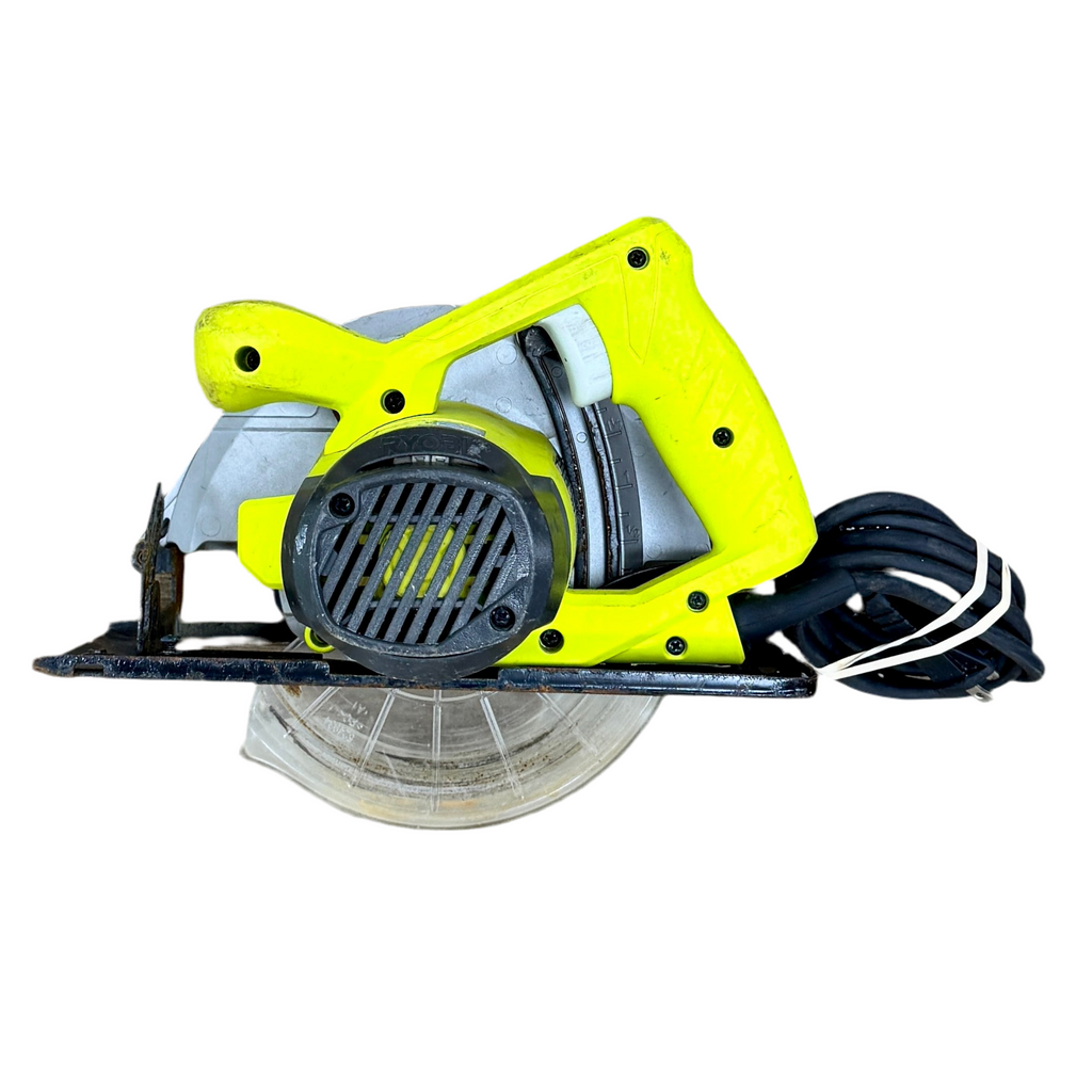 RYOBI 13-Amp 7-1/4" Corded Circular Saw (CSB125VN) Yellow circular saw on a white background
