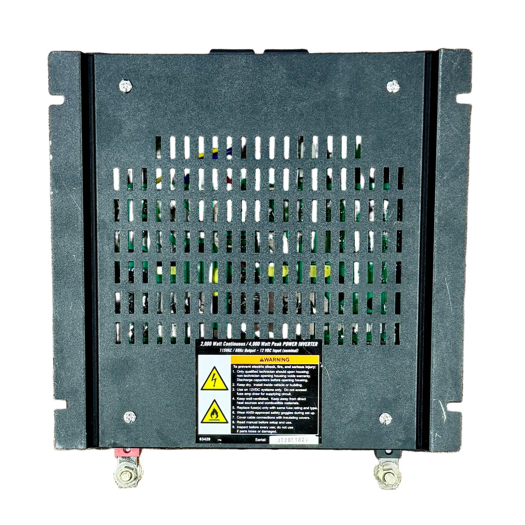 JUPITER 2000 Watt Continuous / 4000 Watt Peak Modified Sine Wave Power Inverter Black electronic module on a wooden panel