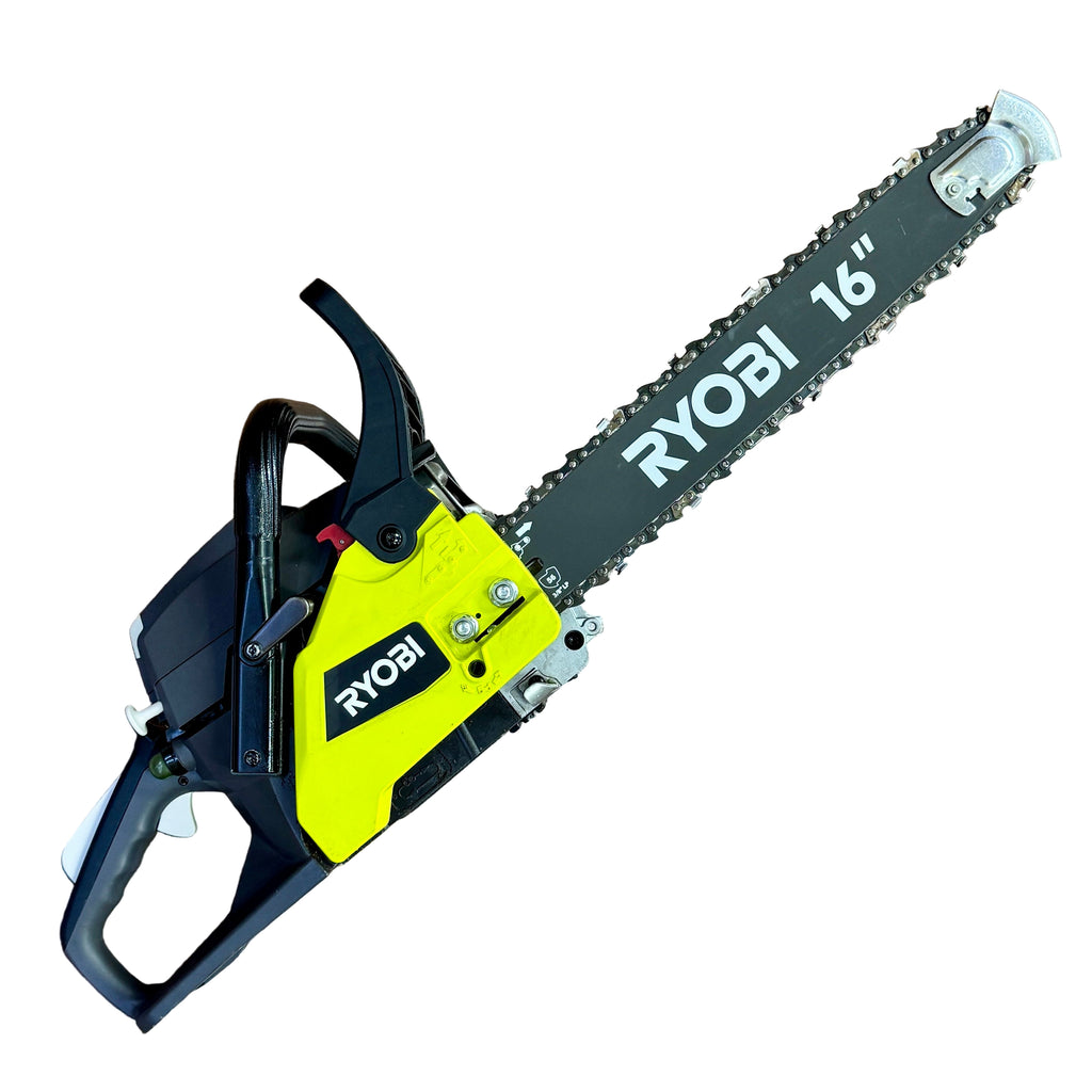 RYOBI 37 cc 16" Guide Bar 2-Cycle Gas-Powered Chainsaw (RY3716) Ryobi chainsaw on a white background