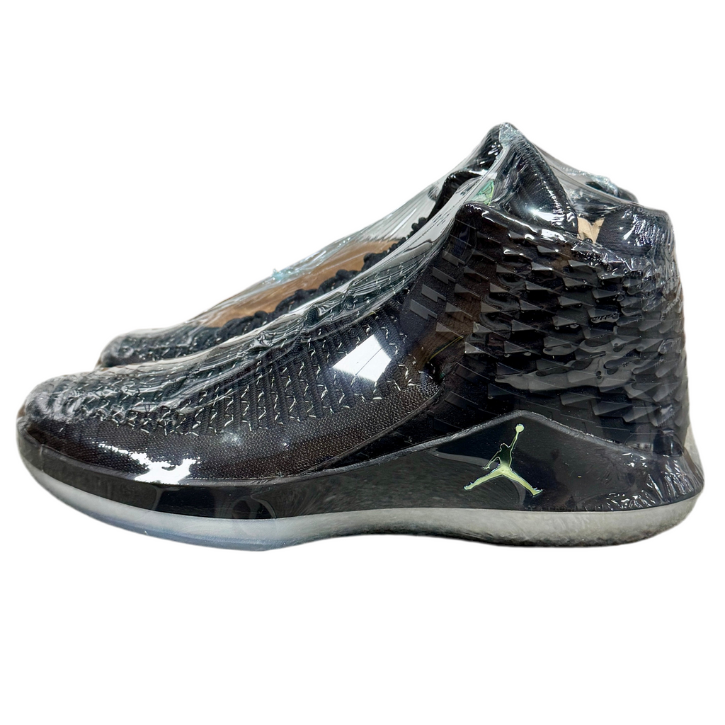 Jordan XXXII - Black Cat (Size 13) Black high-top sneakers with a brand logo on a white background