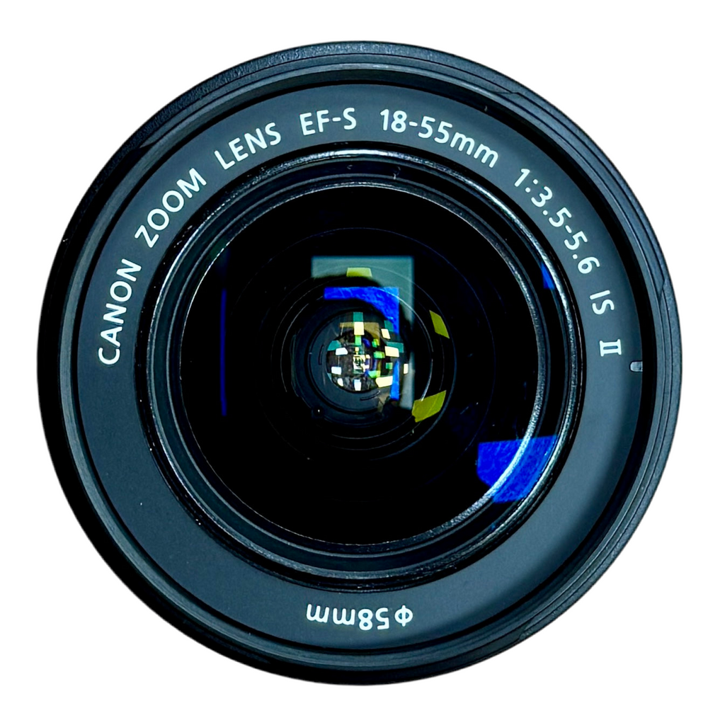 Canon EOS REBEL T3 12.2 MP CMOS Digital SLR Camera w/ Canon Zoom Lens EF-S 18-55mm f/3.5-5.6 IS II Lens & Case Canon camera lens on a white background