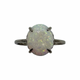 .925 Sterling Silver Oval White Opal 4-Prong Solitaire Ring  Ring with an opal stone on a white background