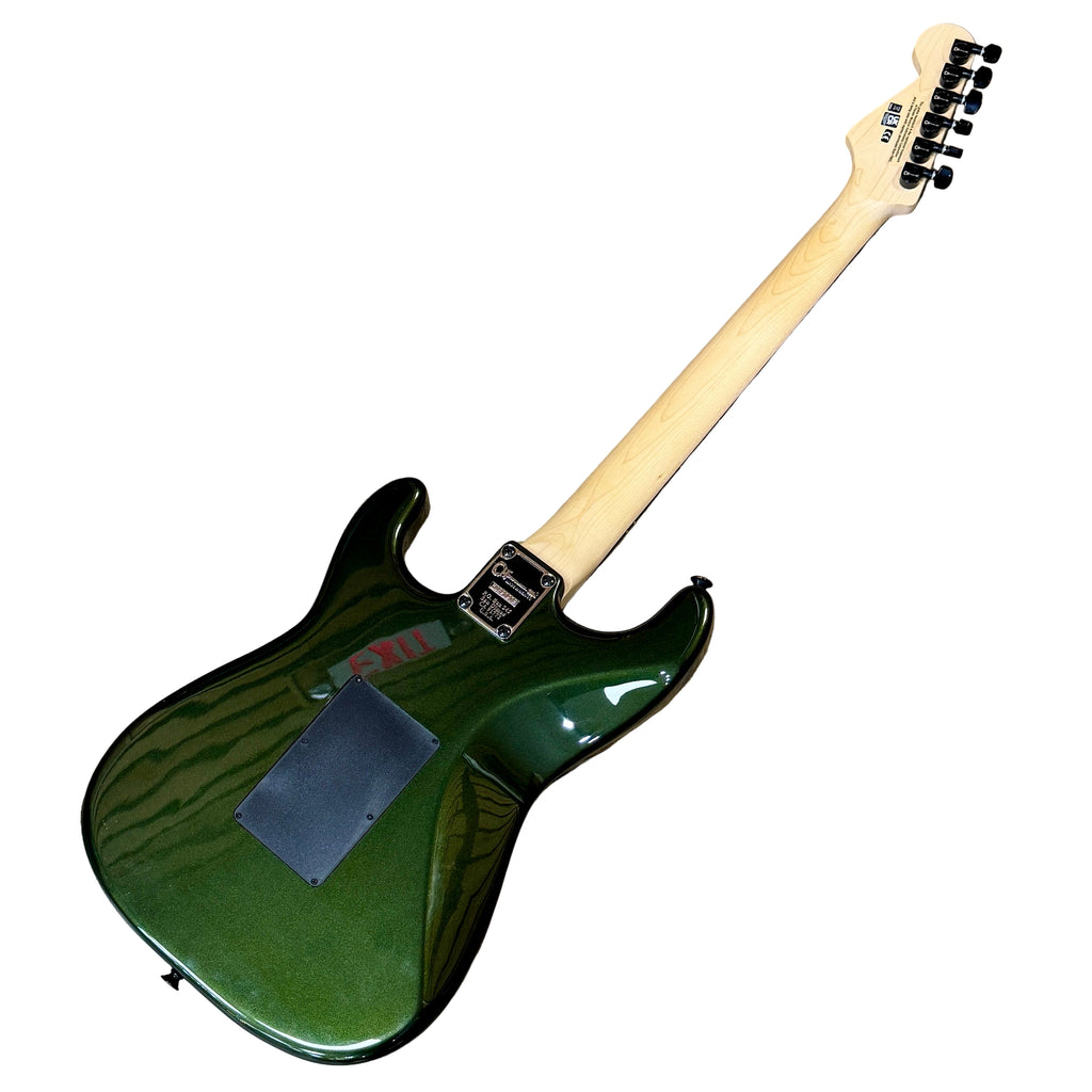 Charvel Pro-Mod So-Cal Style 1 HSS FR E Electric Guitar Green electric guitar on a wooden floor