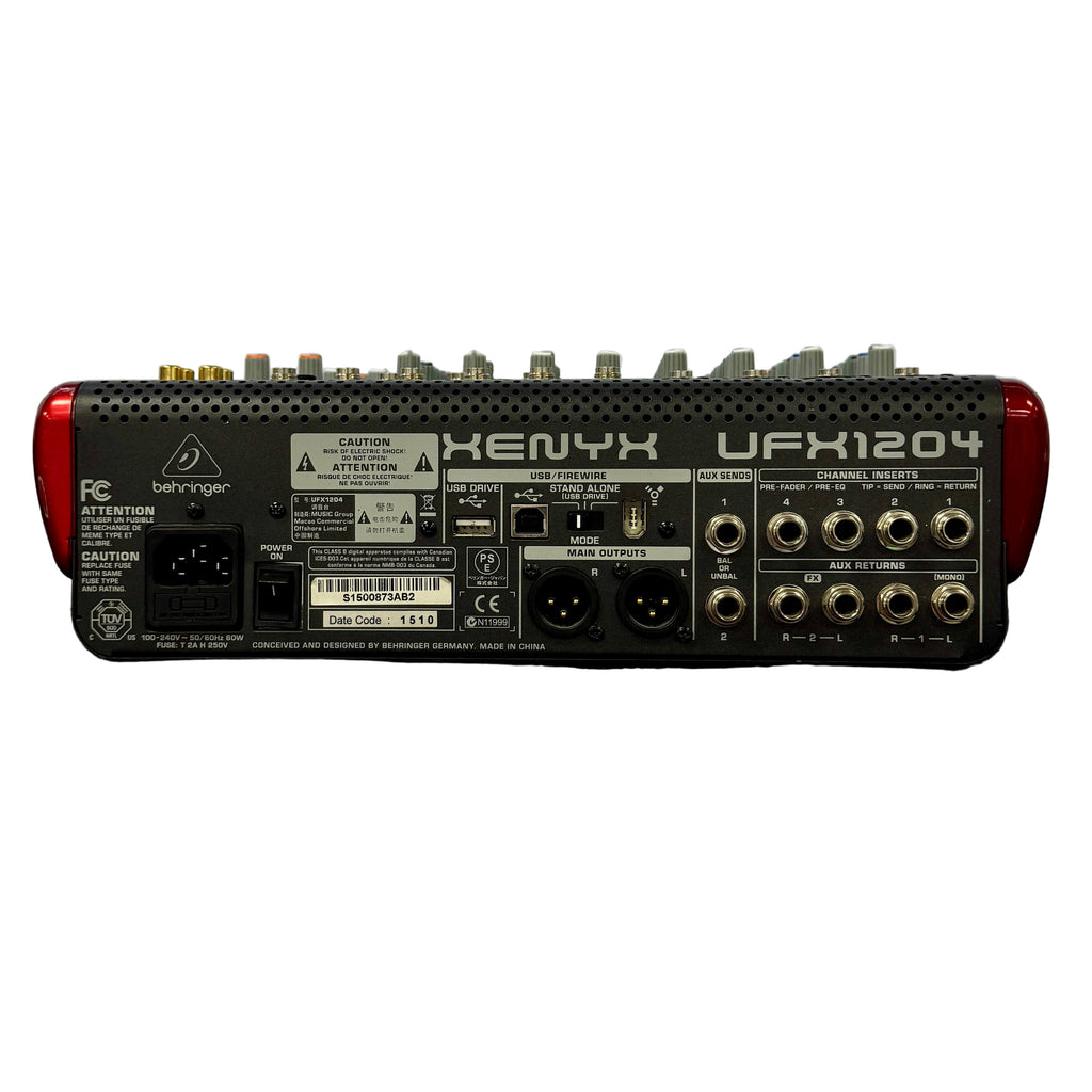 Behringer XENYX UFX1204 Mixer and USB Audio Interface with Effects Xenyx UFX1204 audio mixer on a white background