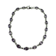 .925 Sterling Silver Light Purple CZ Oval Milgrain Bracelet Silver bracelet with purple gemstones on a white background