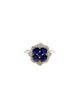 14K White Gold Sapphire & 1/3CTW Diamond Floral Halo Ring