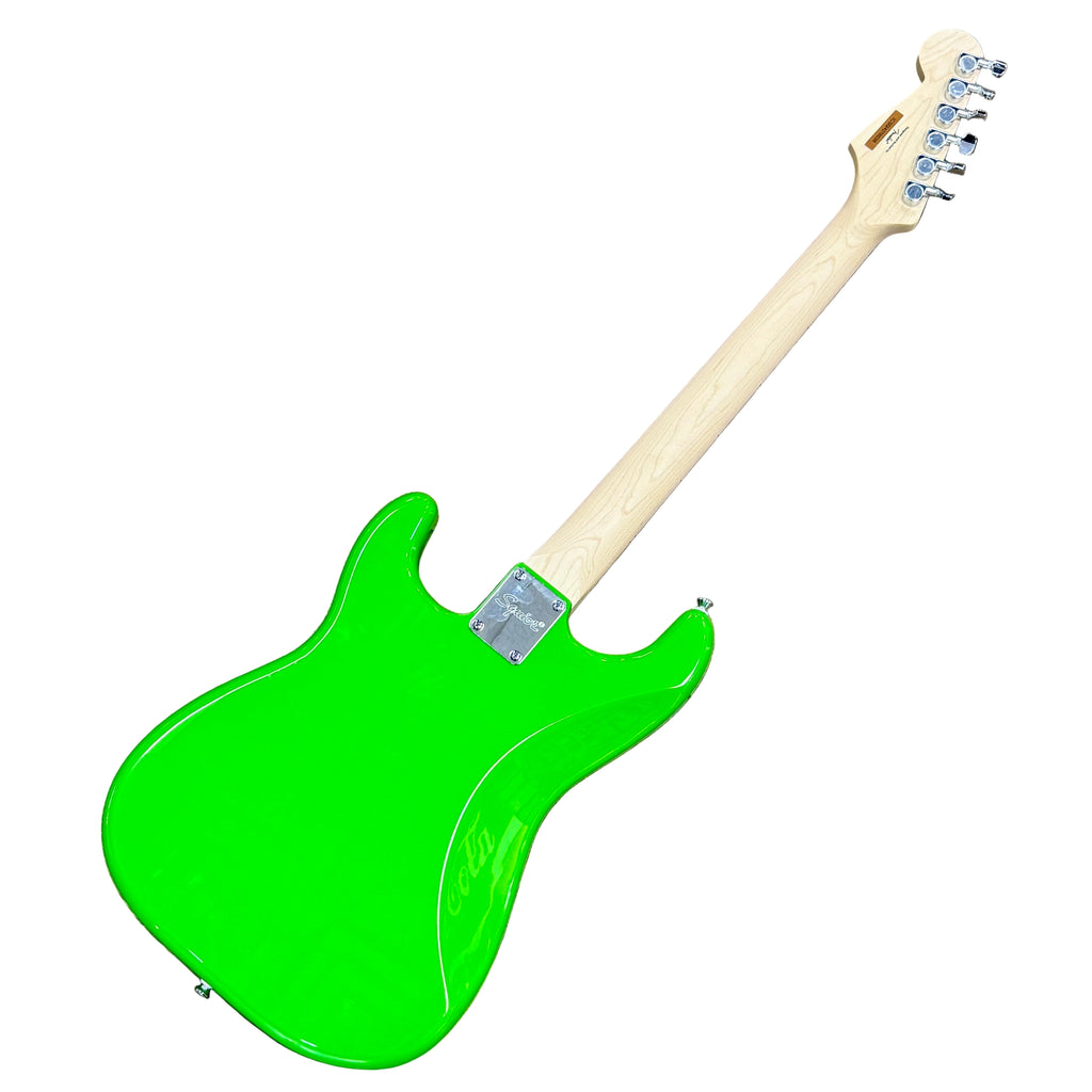 Fender Squier Sonic Stratocaster Electric Guitar Green electric guitar with a white background