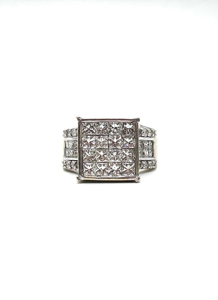 Diamond ring with a white background