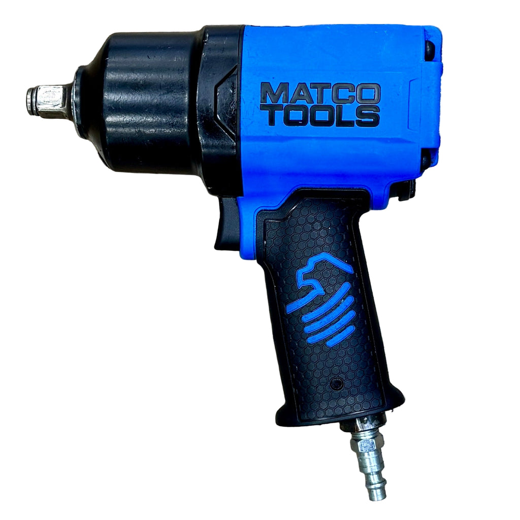 MATCO TOOLS 1/2" Drive Pneumatic Air Impact Wrench - Blue (MT2779) Blue and black Matco Tools impact wrench on a white background