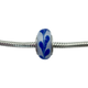 Pandora .925 Sterling Silver Blue Swirl Murano Glass Bead Charm Silver white charm with a blue floral design on a white background