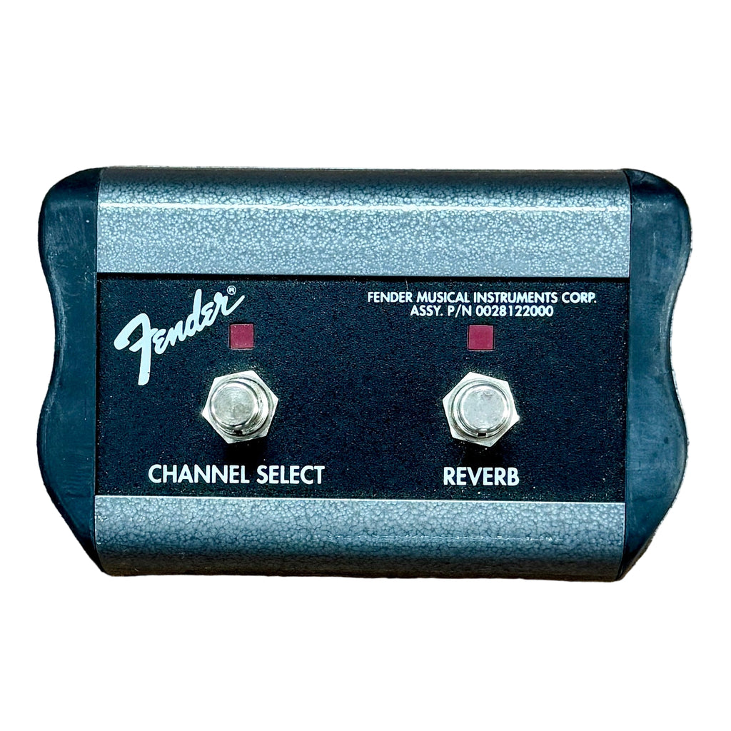 Fender Blues Deluxe Reissue Tweed Tube Guitar Combo Amplifier w/ Fender 2-Button Channel/Reverb Footswitch Fender guitar effect pedal with two switches labeled 'Channel Select' and 'Reverb' on a white background.