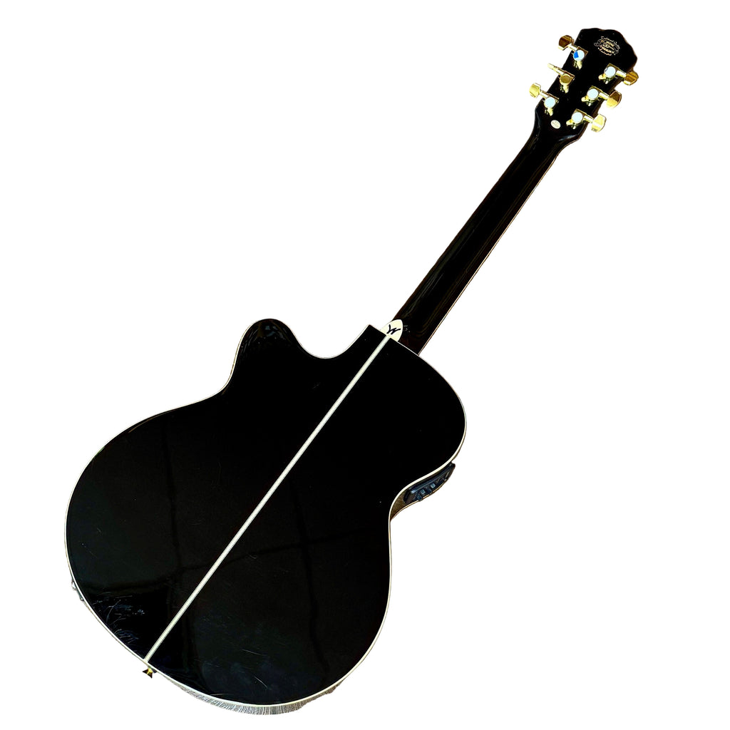 Washburn Festival Series EA55G-A-U Acoustic-Electric Guitar Black acoustic guitar on a white background