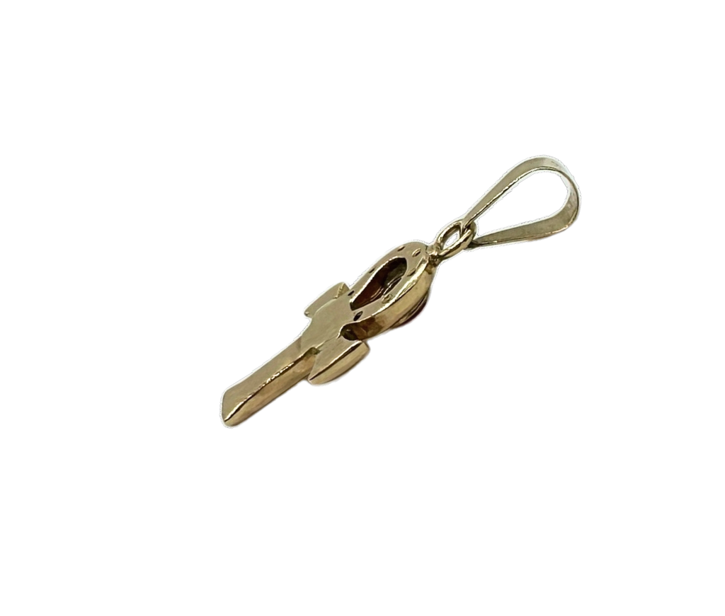 Garnet & Diamond Accent Ankh Pendant back