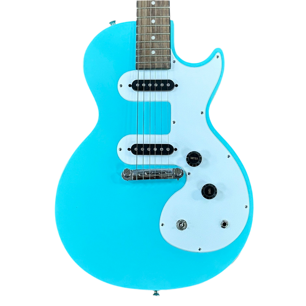 Epiphone Les Paul Model SL Melody Maker Electric Guitar Blue electric guitar on a white background