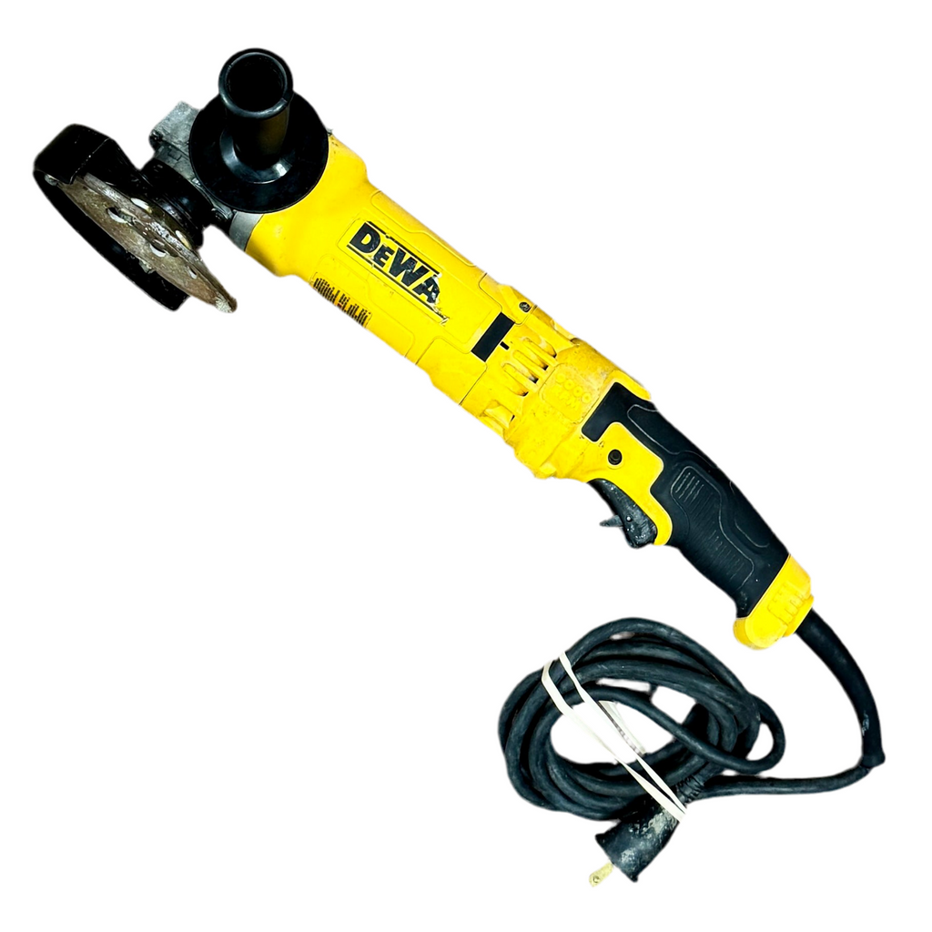 DeWalt 13-Amp 4-1/2" - 5" Corded Trigger Grip Grinder (DWE43113) Yellow and black power tool with Dewalt branding on a white background