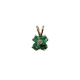 14K Yellow Gold Emerald & Diamond Cluster Flower Pendant
