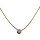 14K Yellow Gold Bezel Set 1/2CT Diamond Stationary Snake Link Necklace