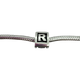 Pandora .925 Sterling Silver "R" Initial Letter Block Charm silver letter block charm on white background