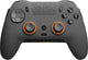 Gaming controller with black and orange design on a white background