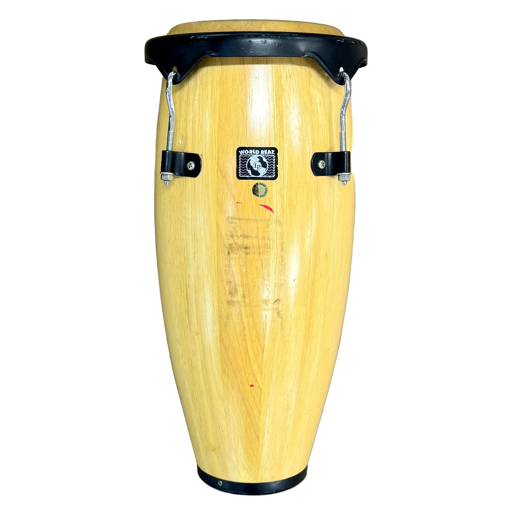 LP Latin Percussion 9" World Beat Caribe Conga Drum Wooden conga drum with black top and bottom on a white background
