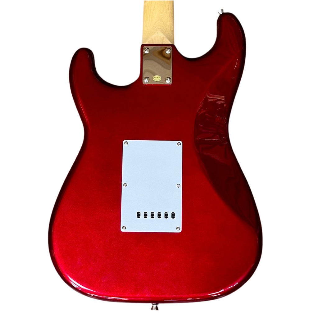 Aria Pro II STG-Series STG-003 Electric Guitar Red electric guitar body with a white pickguard on a white background