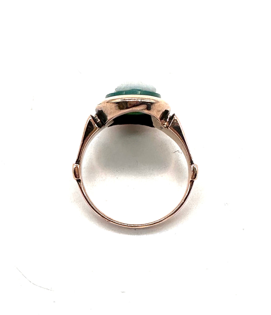 Vintage Green Cameo Ring hole